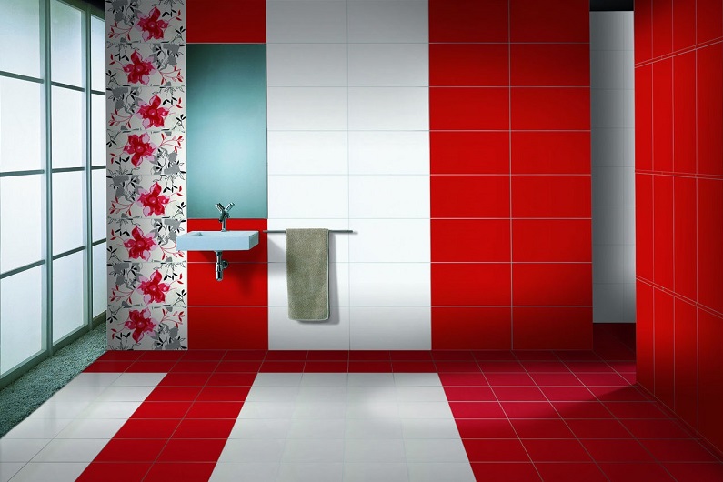 Контрастне облицювання ванної кімнати