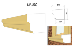 ИЗОБРАЖЕНИЕ Фасадный карниз подоконный KP-15C | КУПИТЬ В ИНТЕРНЕТ-МАГАЗИНЕ ARCPALACE
