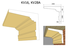 ИЗОБРАЖЕНИЕ Фасадный карниз подкрышный KV-16,KV28A | КУПИТЬ В ИНТЕРНЕТ-МАГАЗИНЕ ARCPALACE